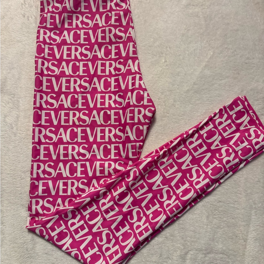Versace Fuchsia Logo Leggings